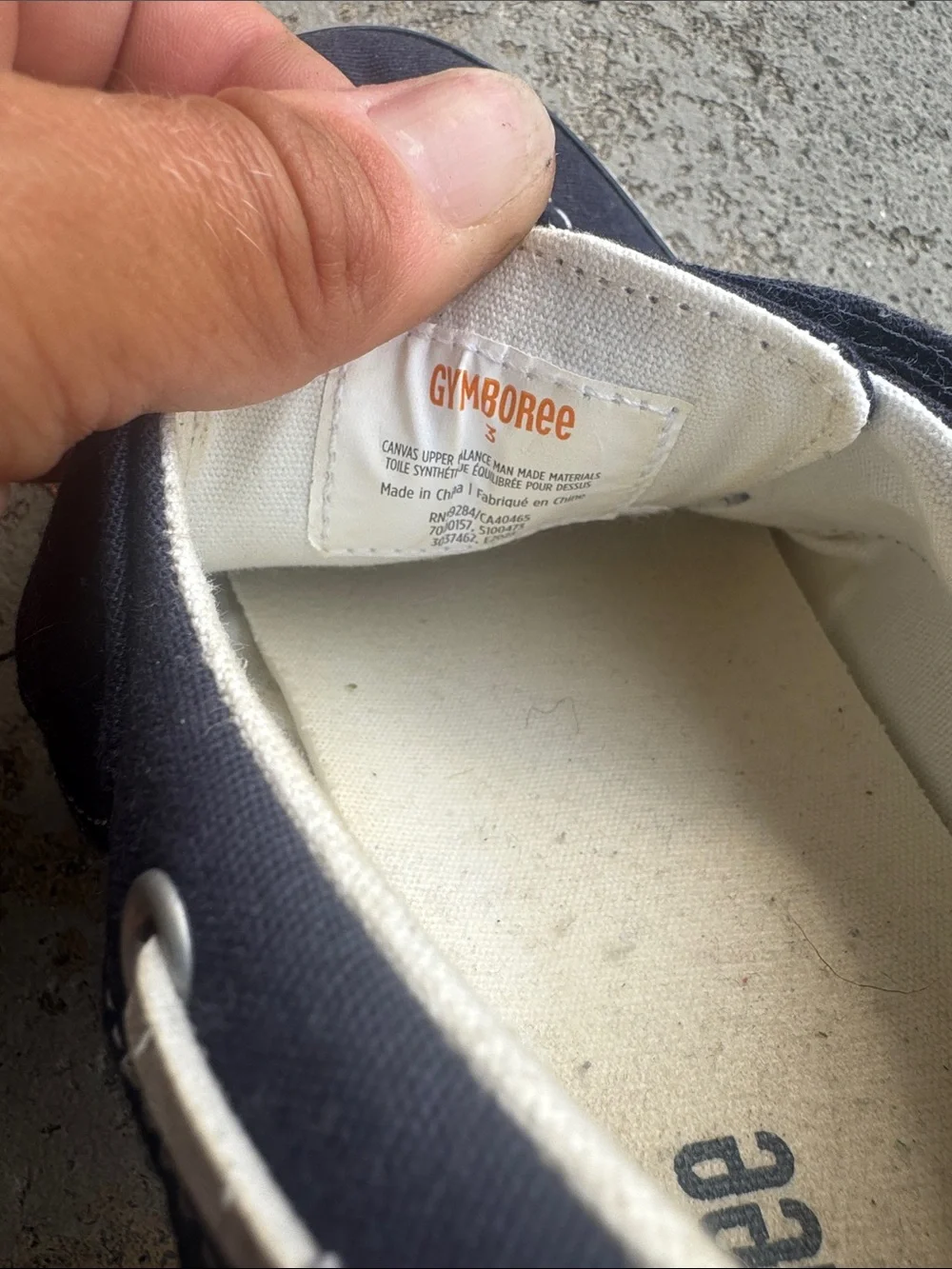 Kids Navy Canvas Boat Shoes with White Laces